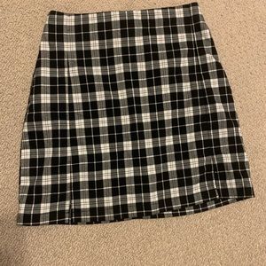 Black and white plaid skirt